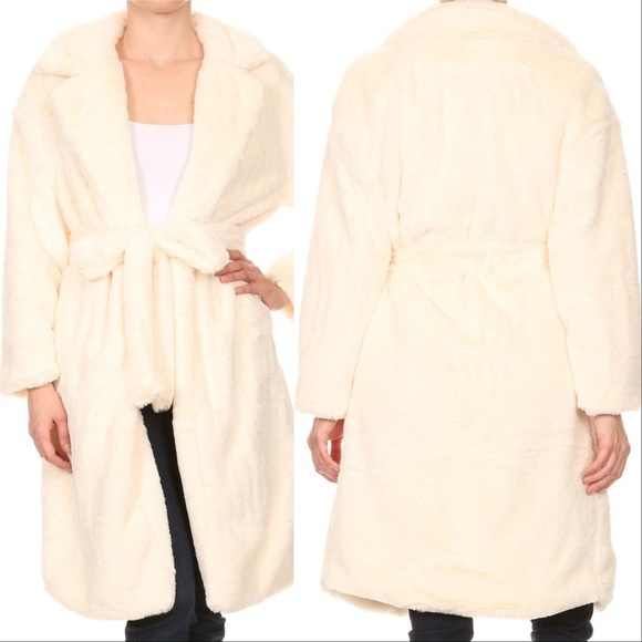 Cream Faux Fur Coat - Picture 4 of 4